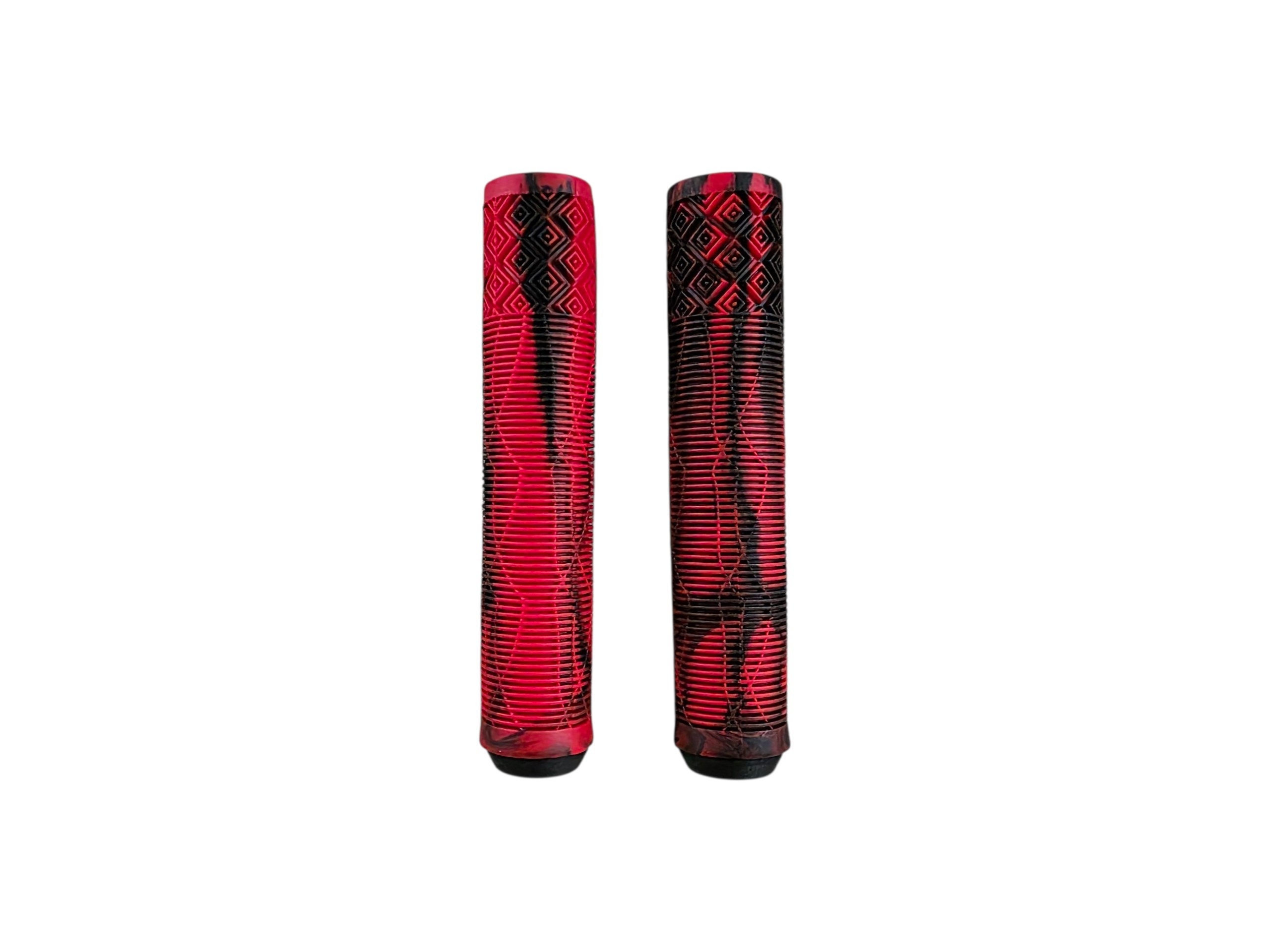 PUÑOS MANOPLAS DE BICICLETA LARGO 166 MM BMX ROJO CON NEGRO RIDE XC